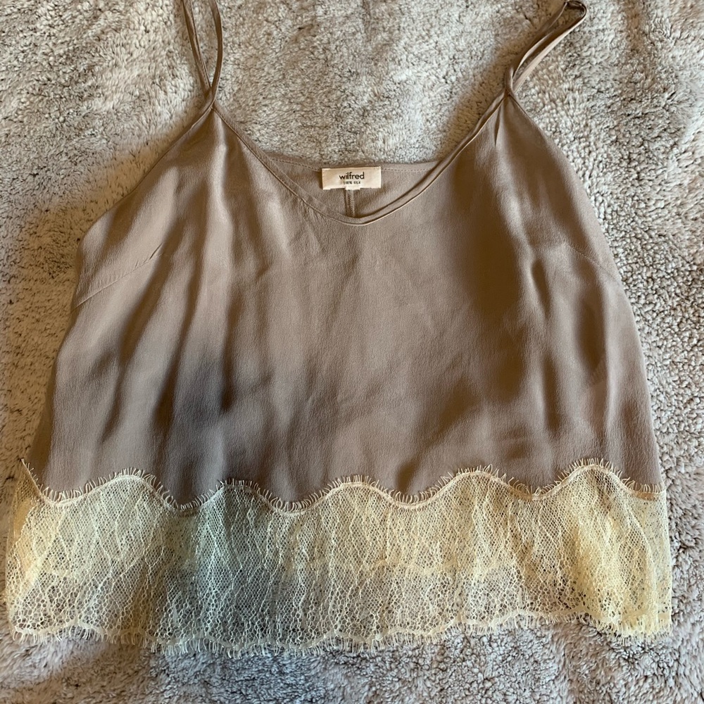 Wilfred pure silk and lace tank top